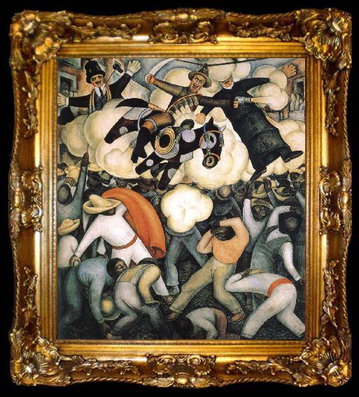 framed  Diego Rivera Burn the Judas, ta009-2